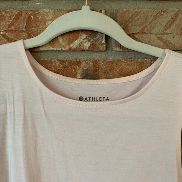 Athleta Essence Mesh Trim Women's Pale Pink XX-Small Sleeveless Tank Top EUC - Picture 6 of 11